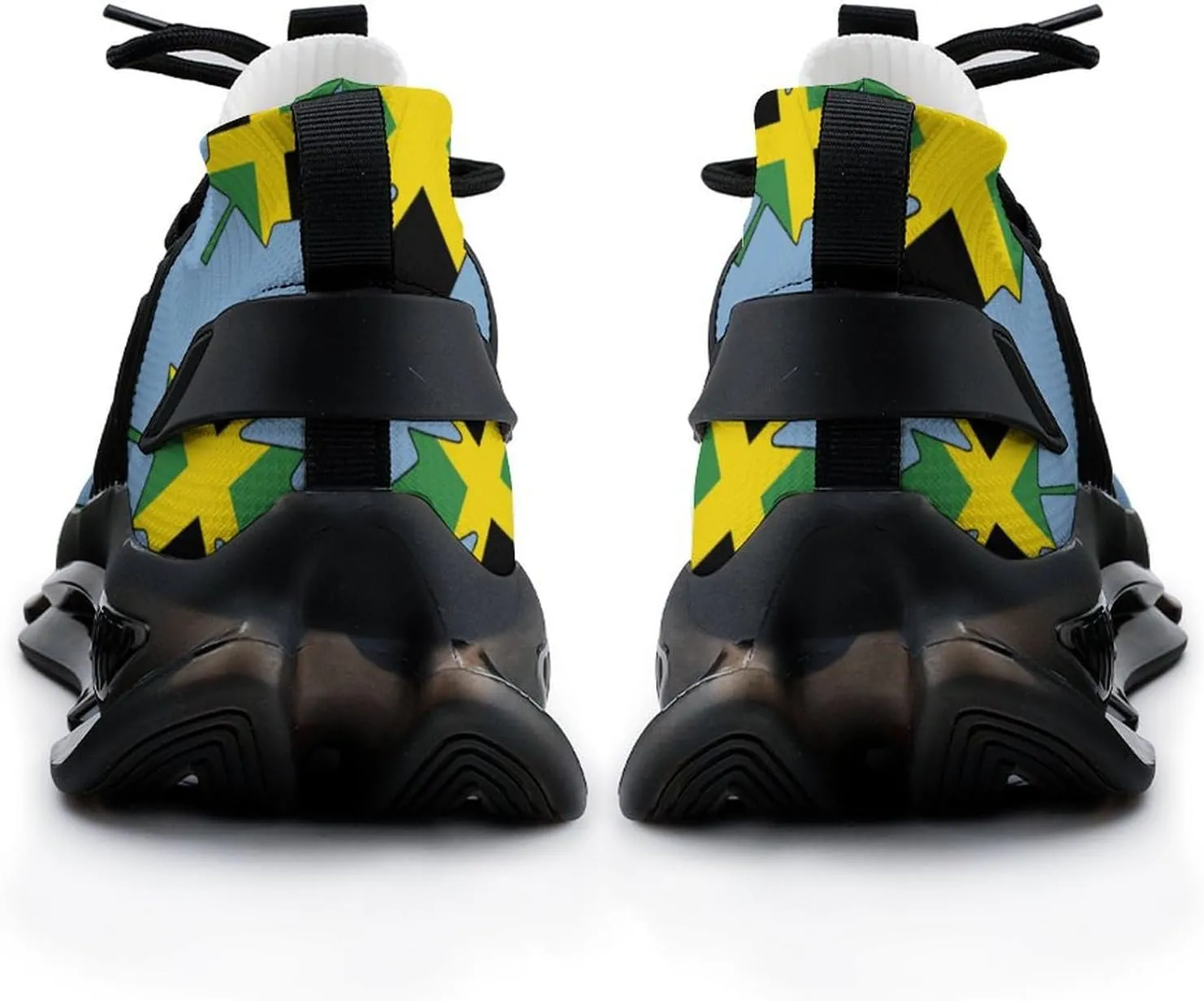 Jamaican Maple Flag Walking Shoes for Men Lightweight Tennis Fashion Elastic Sports Shoes Cushion Basketball Shoes