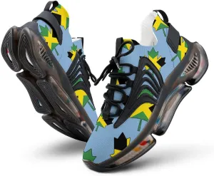 Jamaican Maple Flag Walking Shoes for Men Lightweight Tennis Fashion Elastic Sports Shoes Cushion Basketball Shoes