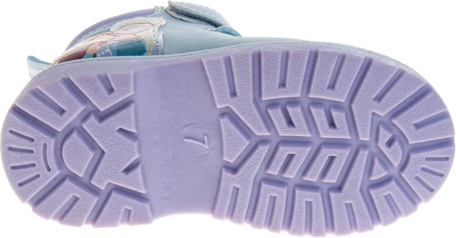 Josmo Frozen Boots for Girls MidCalf Zipper and Strap Closure - Anna and Elsa Workboot Construction Boot Trekking Walking Hiking Climbing (Sizes: 7-10 Toddler / 11-12 Little Kid)