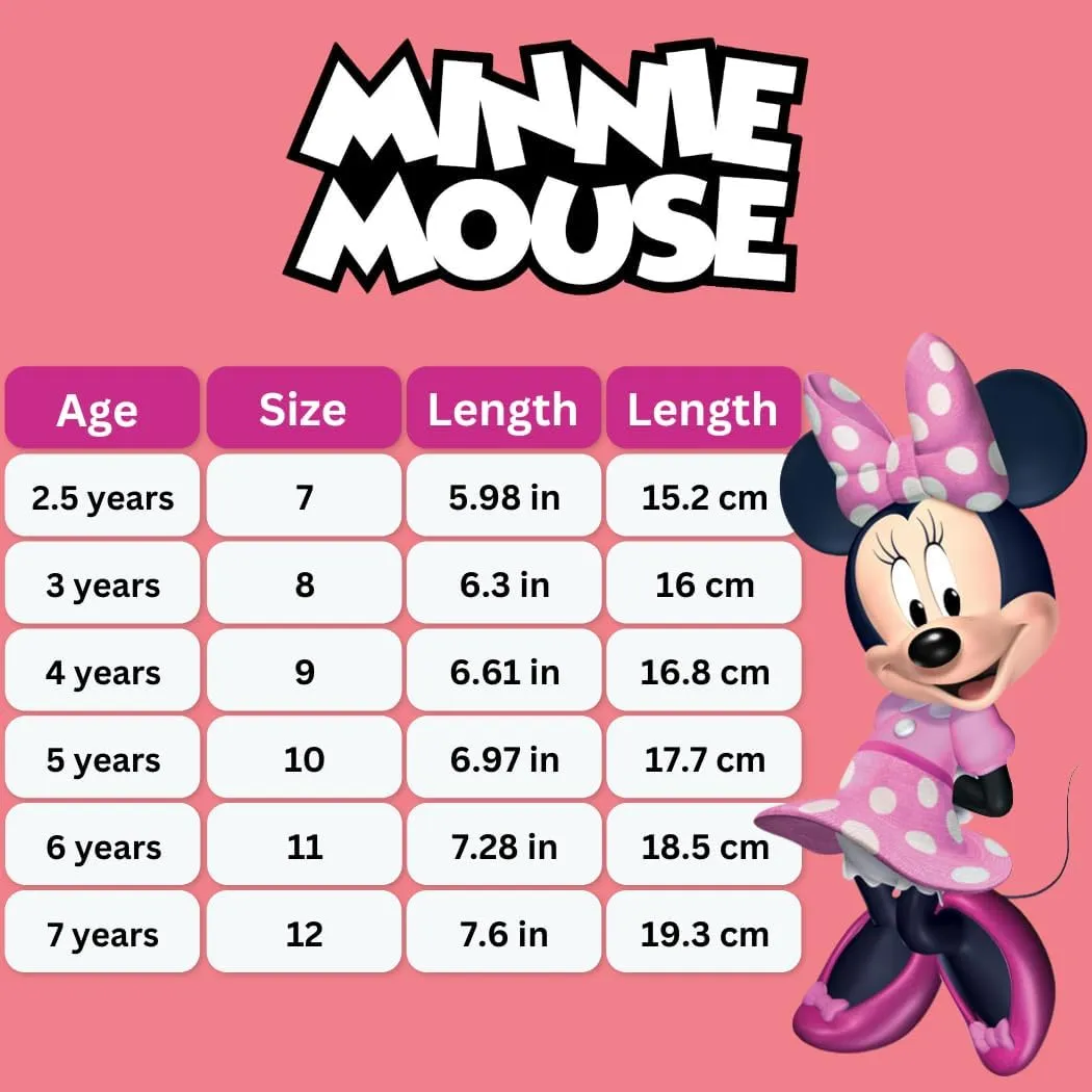 Josmo Minnie Mouse Boots for Girls MidCalf Zipper and Strap Closure - Minnie Workboot Construction Boot Trekking Walking Hiking Climbing (Sizes: 7-10 Toddler / 11-12 Little Kid)
