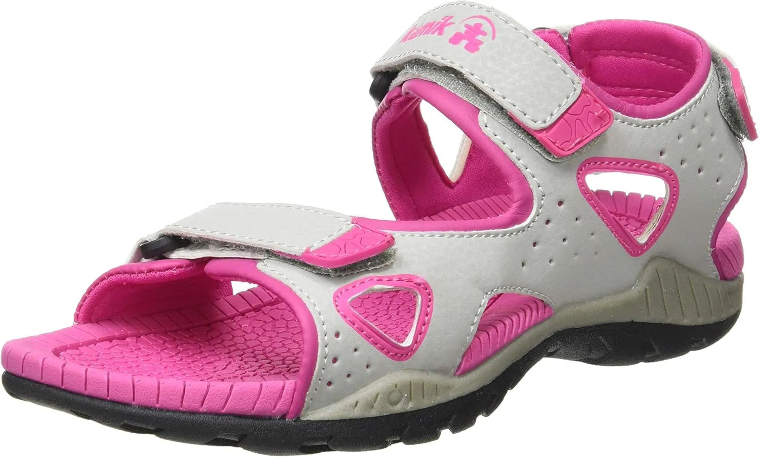 Kamik Girls' Lobster 2 Sport Sandal Grey/Pink 4 Medium US