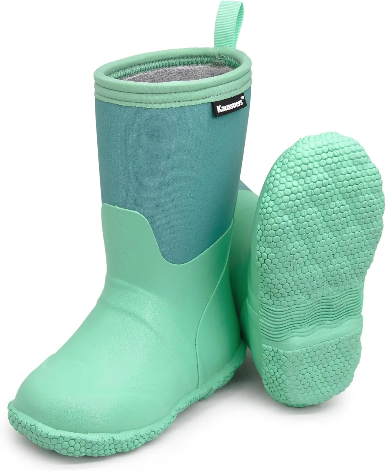 Kaussures Kids Rain Boots for Toddler Girls Boys Waterproof Insulated Rubber Winter Rain Boot for Child