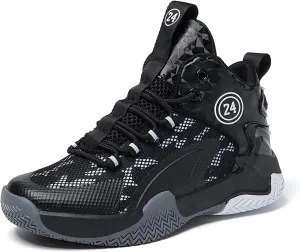 Kids Basketball Shoes Boys Cushion Sneakers Non-Slip Outdoor Sports Shoes Comfortable Girls Lightweight Breathable Walking Running Shoes Tennis Sneakers