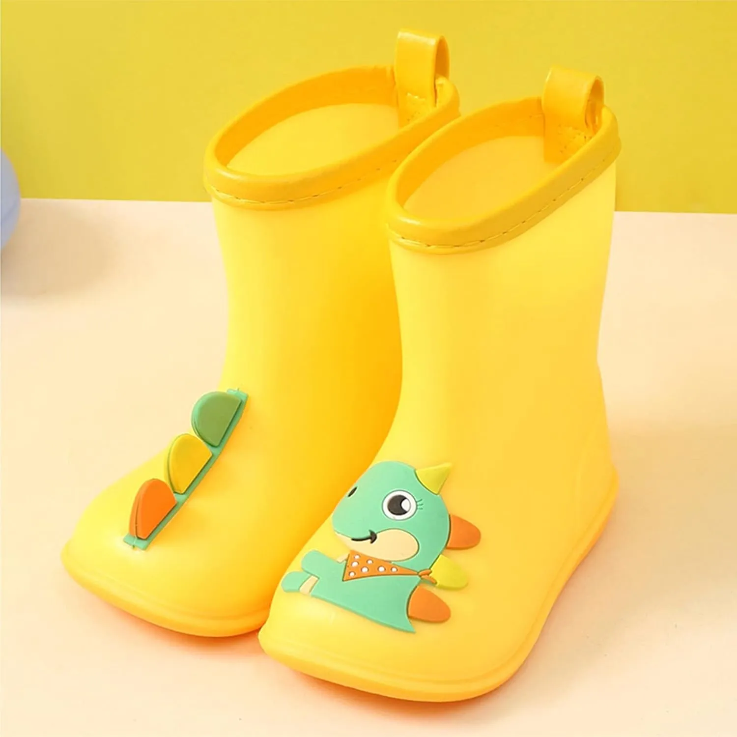 Kids Dinosaur Rain Boots for Boys Girls Mud Boots Waterproof Toddler Lightweight Rain Boots with Easy-On Toddler Shoes