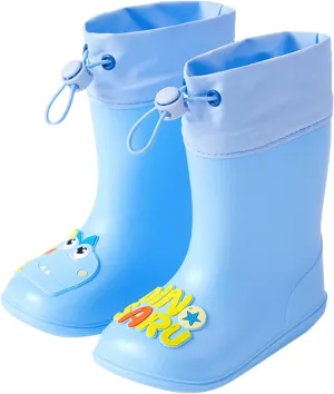 Kids Dinosaur Rain Boots with an Elastic Boot Collar, Toddler Rain Shoes Children Waterproof Boots for Boys Girls