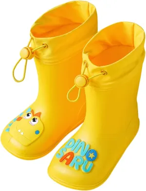 Kids Dinosaur Rain Boots with an Elastic Boot Collar, Toddler Rain Shoes Children Waterproof Boots for Boys Girls