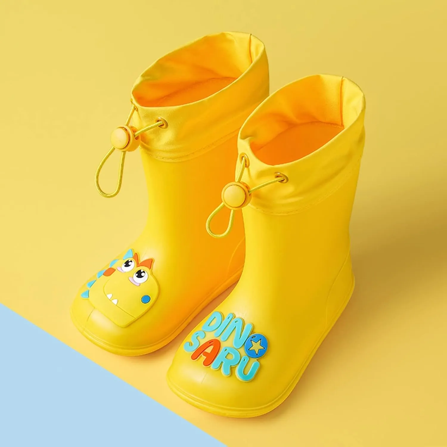Kids Dinosaur Rain Boots with an Elastic Boot Collar, Toddler Rain Shoes Children Waterproof Boots for Boys Girls
