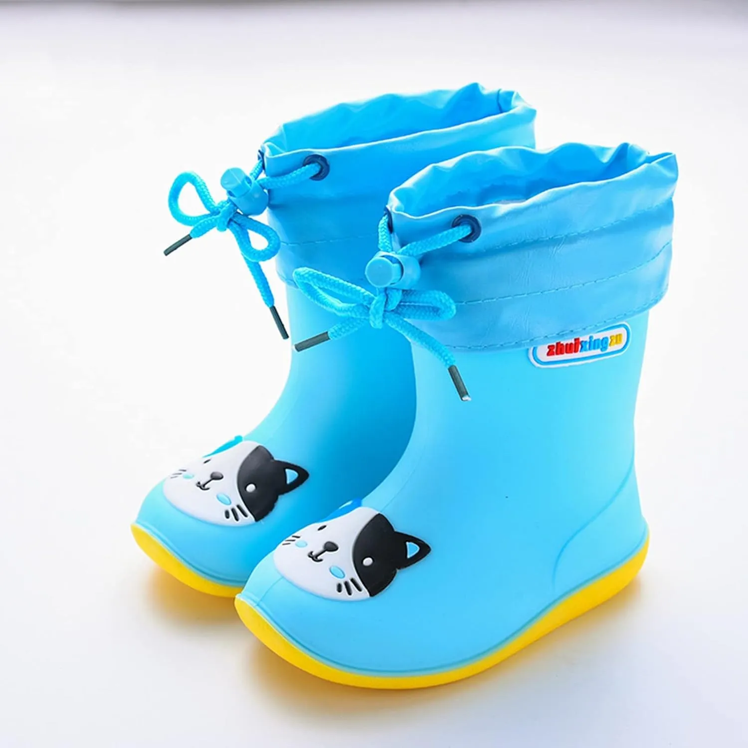 Kids Rain Boots Boys Girls Lightweight Boots Waterproof Easy-on Outdoor Playing Rain Boot Unisex-Child