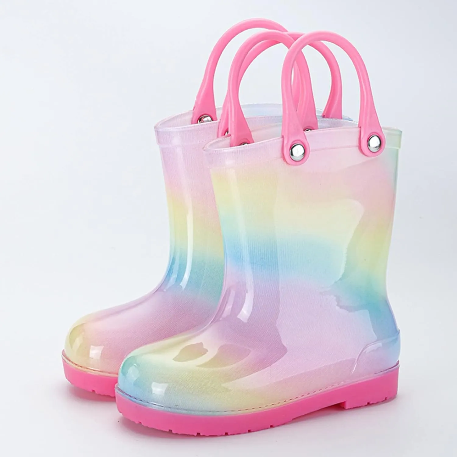 Kids Rain Boots Cartoon Bow Rainbow Rain Boots Girls Infant Rain Water Fashion Casual Boots
