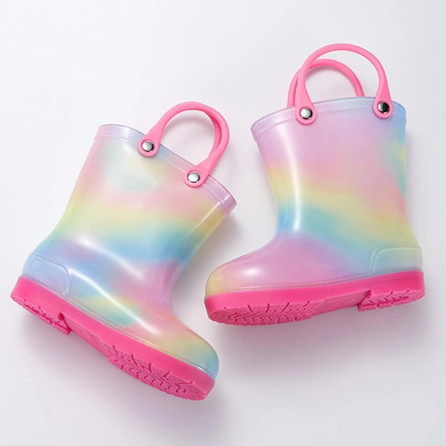 Kids Rain Boots Cartoon Bow Rainbow Rain Boots Girls Infant Rain Water Fashion Casual Boots