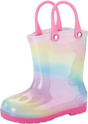 Kids Rain Boots Cartoon Bow Rainbow Rain Boots Girls Infant Rain Water Fashion Casual Boots