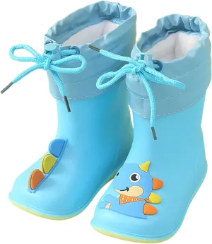 Kids Rain Boots for Boys Girls, Waterproof Insulated Rubber Boots, Outdoor Boots with Handles Rainboot