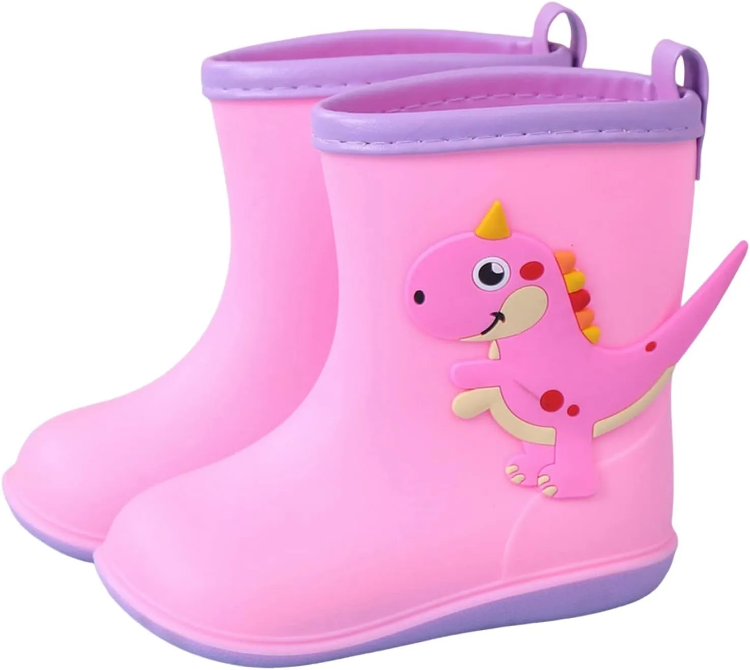 Kids Rain Boots for Girls Boys Toddler Waterproof Rubber Boots Cute Dinosaur Printed Water Boots Baby Water Shoes