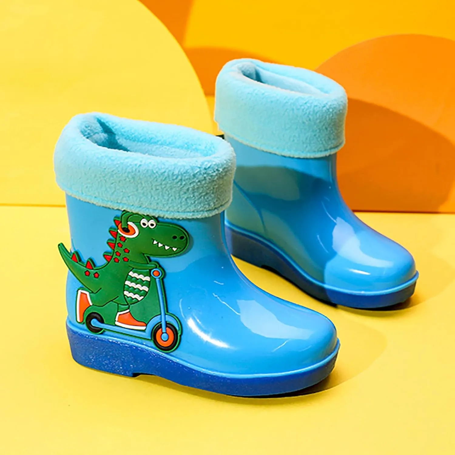 Kids Rain Boots for Girls Boys Toddler Waterproof Rubber Cute Dinosaur Mud Rubber Boots Winter Warm Toddler Boy Shoes
