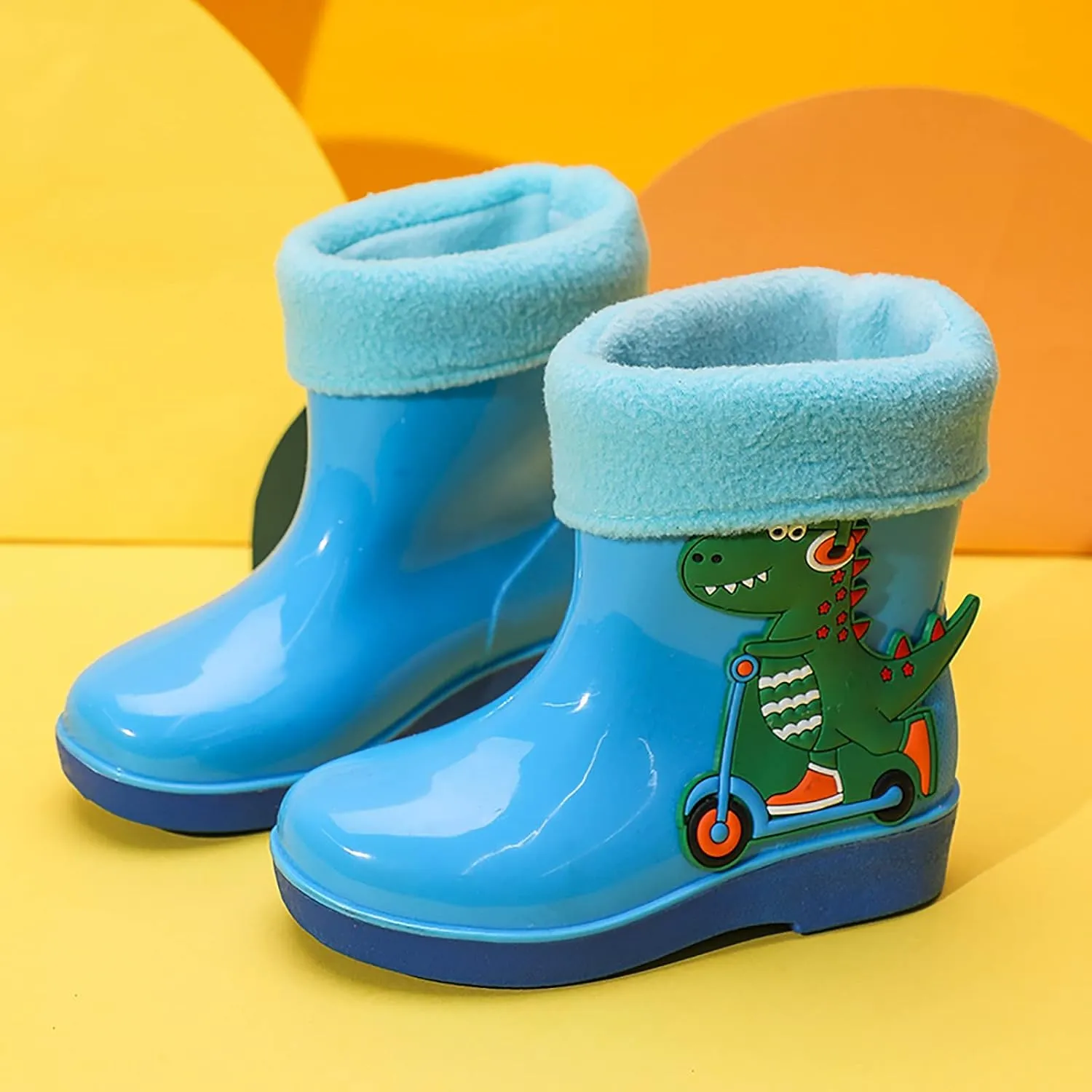 Kids Rain Boots for Girls Boys Toddler Waterproof Rubber Cute Dinosaur Mud Rubber Boots Winter Warm Toddler Boy Shoes