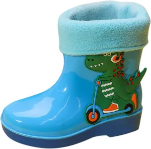 Kids Rain Boots for Girls Boys Toddler Waterproof Rubber Cute Dinosaur Mud Rubber Boots Winter Warm Toddler Boy Shoes