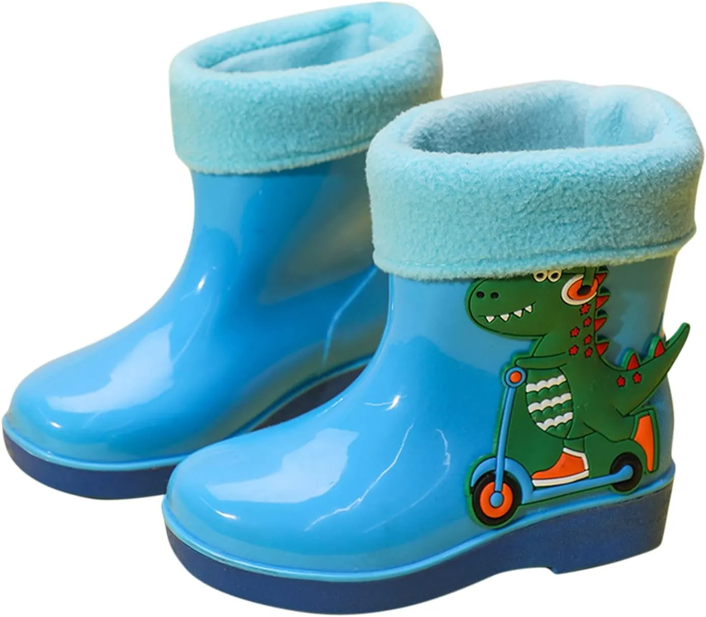 Kids Rain Boots for Girls Boys Toddler Waterproof Rubber Cute Dinosaur Mud Rubber Boots Winter Warm Toddler Boy Shoes