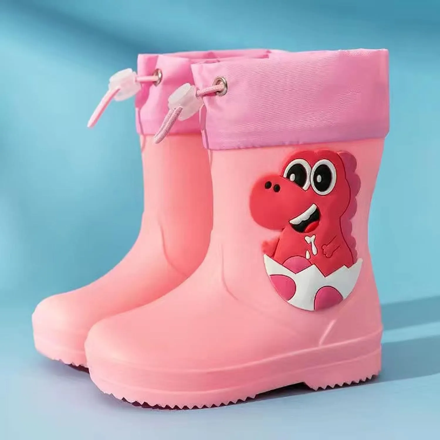 Kids Rain Boots for Girls Boys Toddler Waterproof Rubber Cute Printed with Easy-On Handles Big Kids Rain Boots