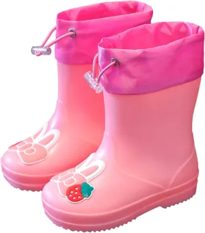 Kids Rain Boots for Girls Boys Waterproof Toddler Cute Cartoon Insulated Rubber Boots Kids Mud Boots Rain Shoes