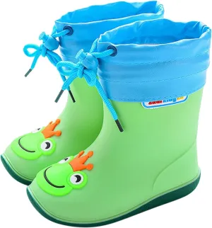 Kids Rain Boots for Girls Boys Waterproof Toddler Cute Cartoon Insulated Rubber boots with Adjustable Closure