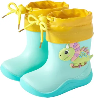 Kids Rain Boots for Girls Boys Waterproof Toddler Cute Cartoon Insulated Soft Rubber Anti Slip Boots for Kids