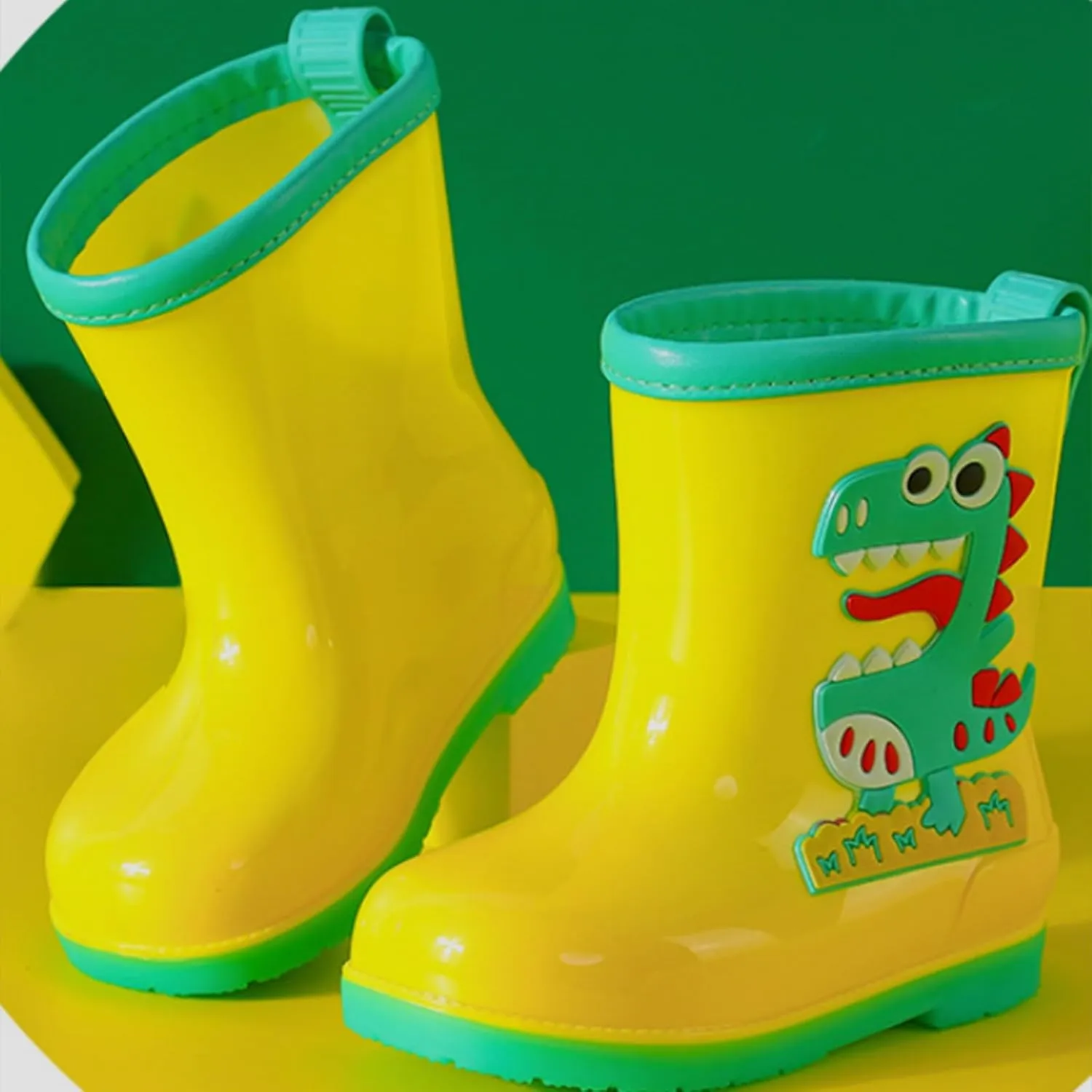 Kids Rain Boots Toddler Cute Animal Dinosaur Printed Waterproo?? Rubber Non-Slip Rainboots Shoes Rainboots Toddler