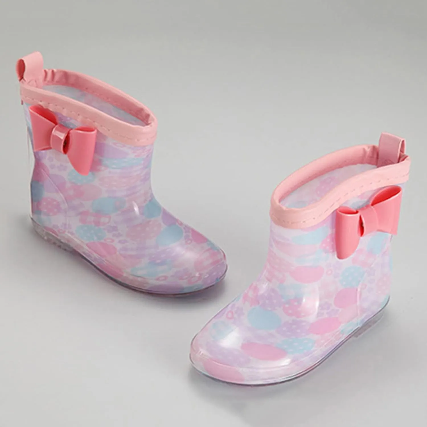 Kids Rain Boots, Toddler Girls Boys Rain Boots Waterproof Water Shoes Non-Slip Mud Boots with Easy-on Handles