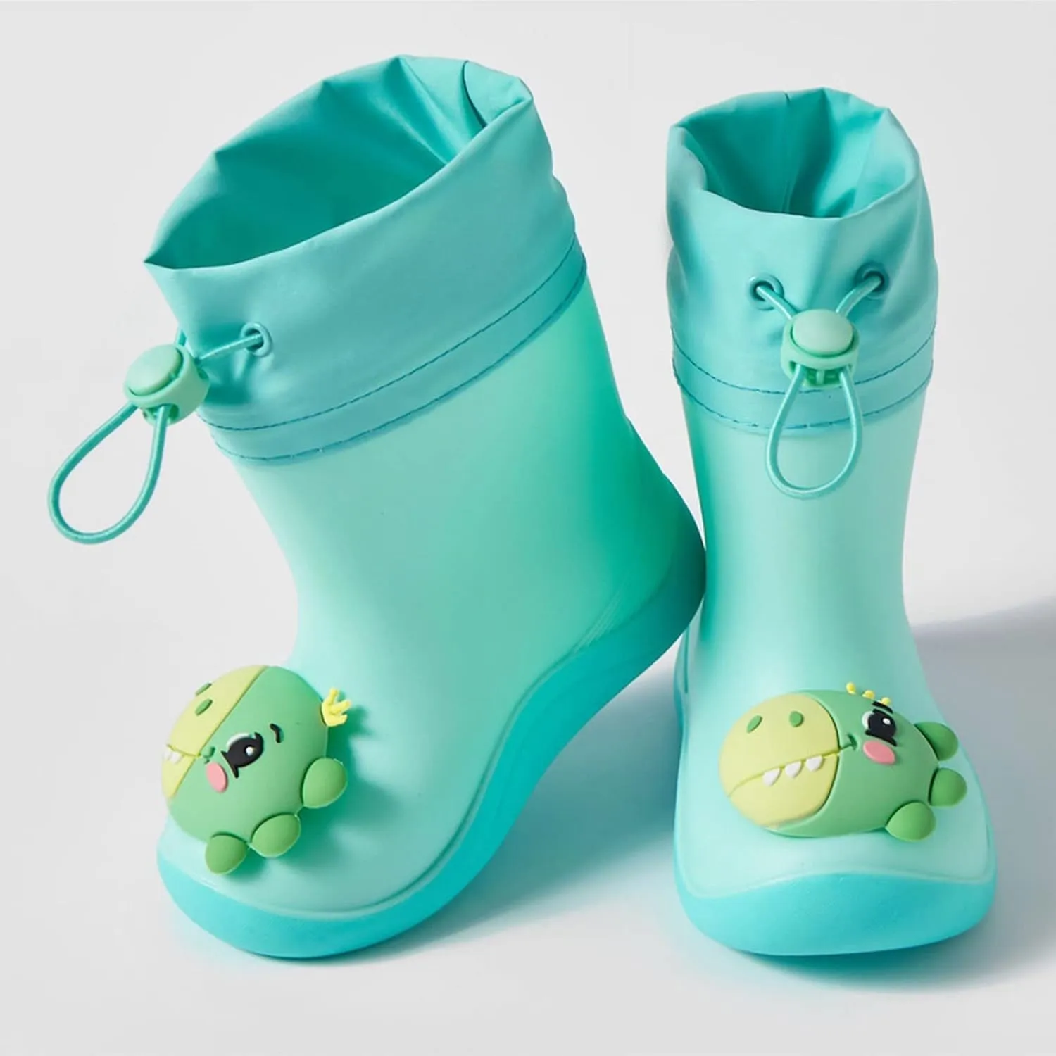 Kids Rain Boots, Toddler Rainboots Waterproof Rubber Kids Rain Shoes for Baby Girls Boys with Fun Cartoon Pattern