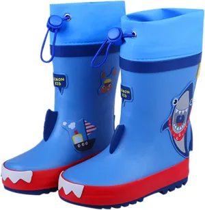 Kids Rain Boots Unisex Children Waterproof Rubber Boots Dinosaur Toddler Rain Shoes Non Slip for Boys and Baby Booties