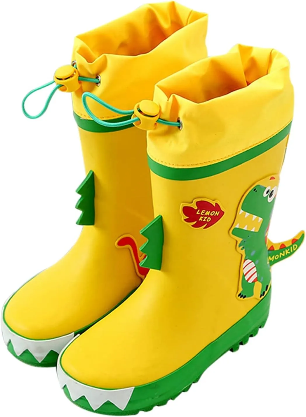 Kids Rain Boots Unisex Children Waterproof Rubber Boots Dinosaur Toddler Rain Shoes Non Slip for Boys and Girls