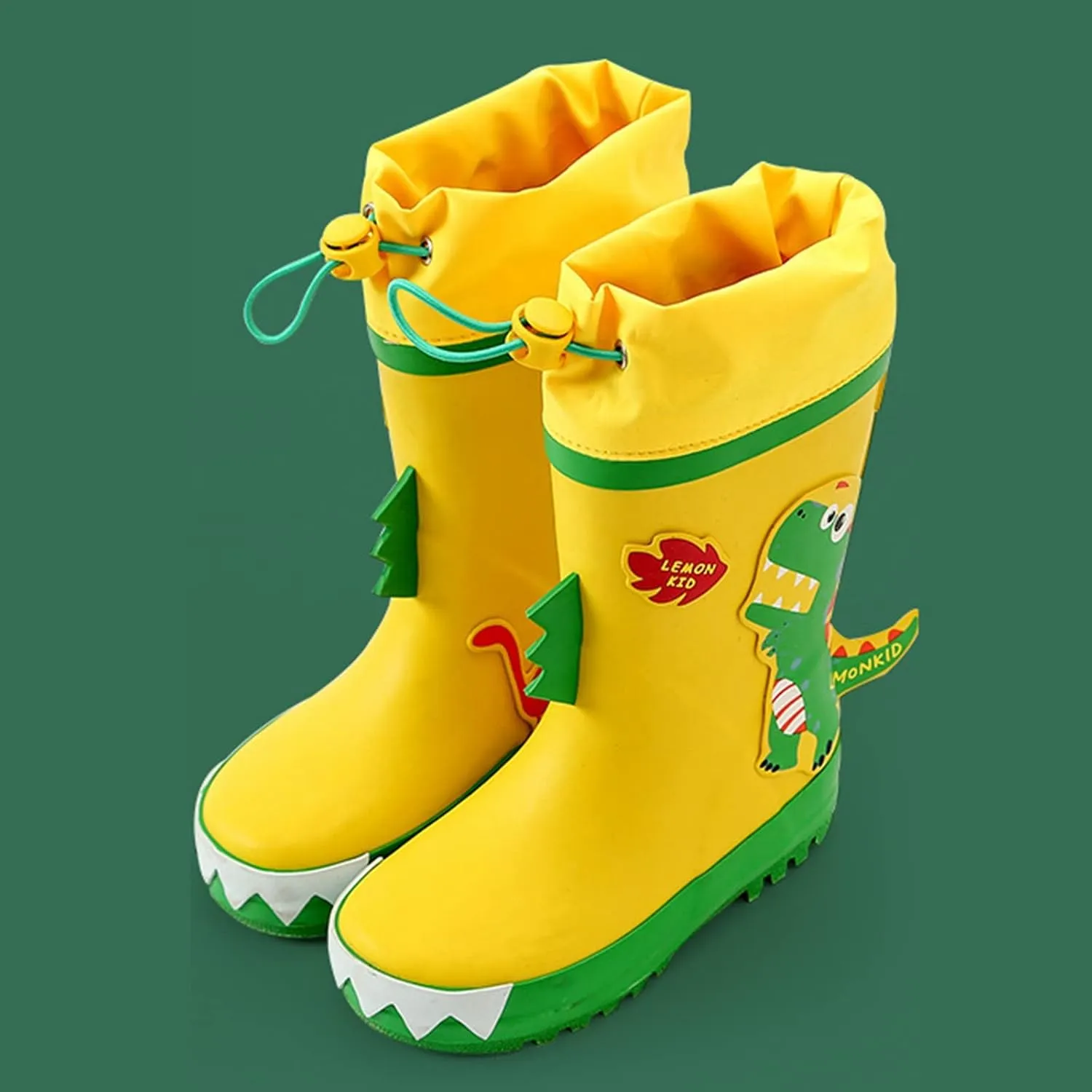 Kids Rain Boots Unisex Children Waterproof Rubber Boots Dinosaur Toddler Rain Shoes Non Slip for Boys and Girls