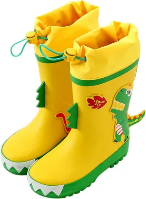 Kids Rain Boots Unisex Children Waterproof Rubber Boots Dinosaur Toddler Rain Shoes Non Slip for Boys and Girls
