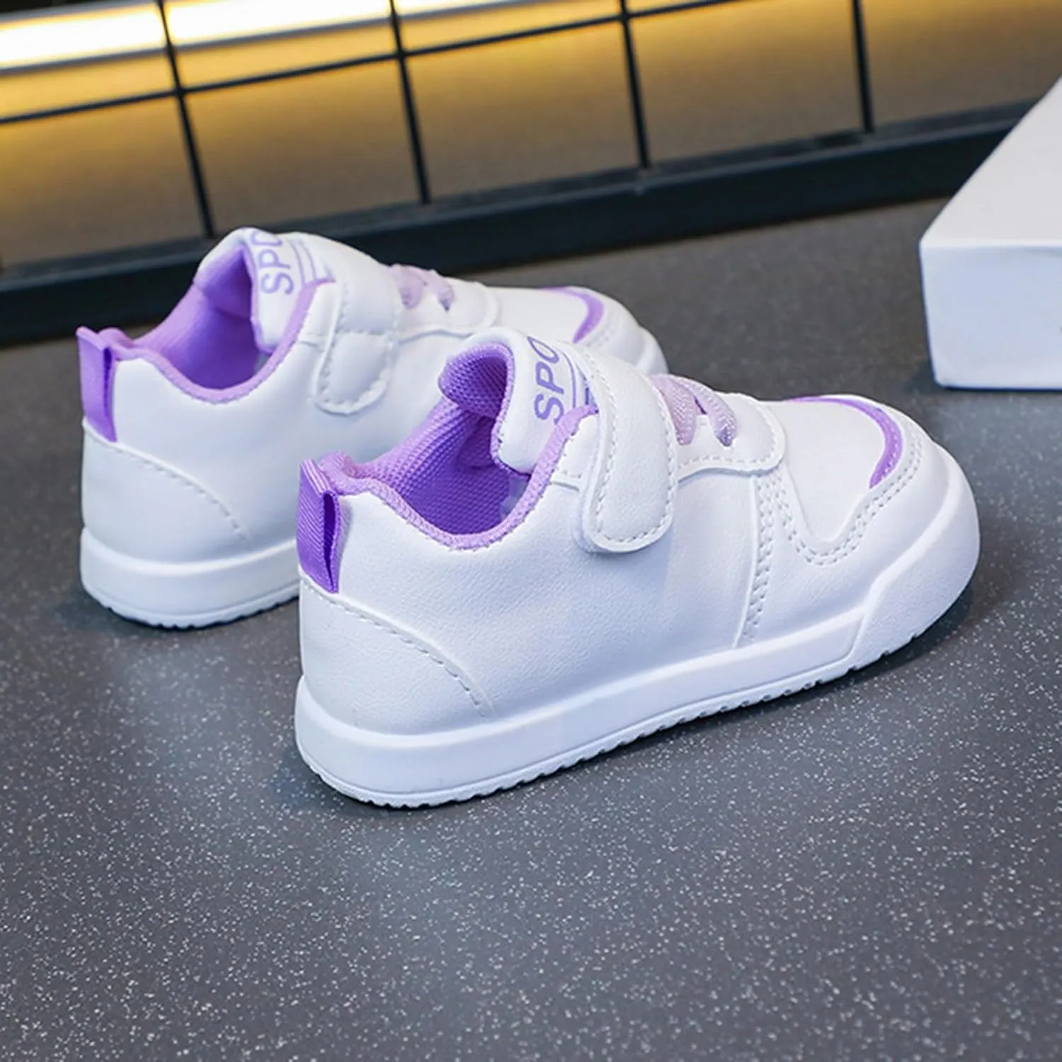 Kids Sneakers Flat Non Slip Running Sport Shoes Boys Girls Outdoor Athletic No Lace Padded Sole Sneakers Lightweight