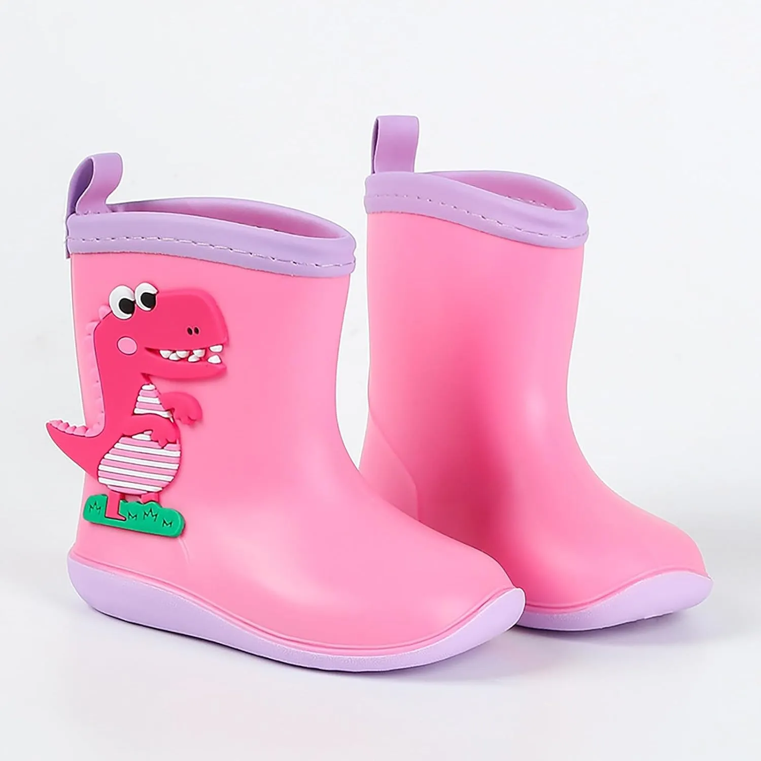 Kids Waterproof PVC Rain Boots Featuring Cute Dinosaur Toddler Girl and Boys Cute Cartoon Non Slip Rainy Shoes