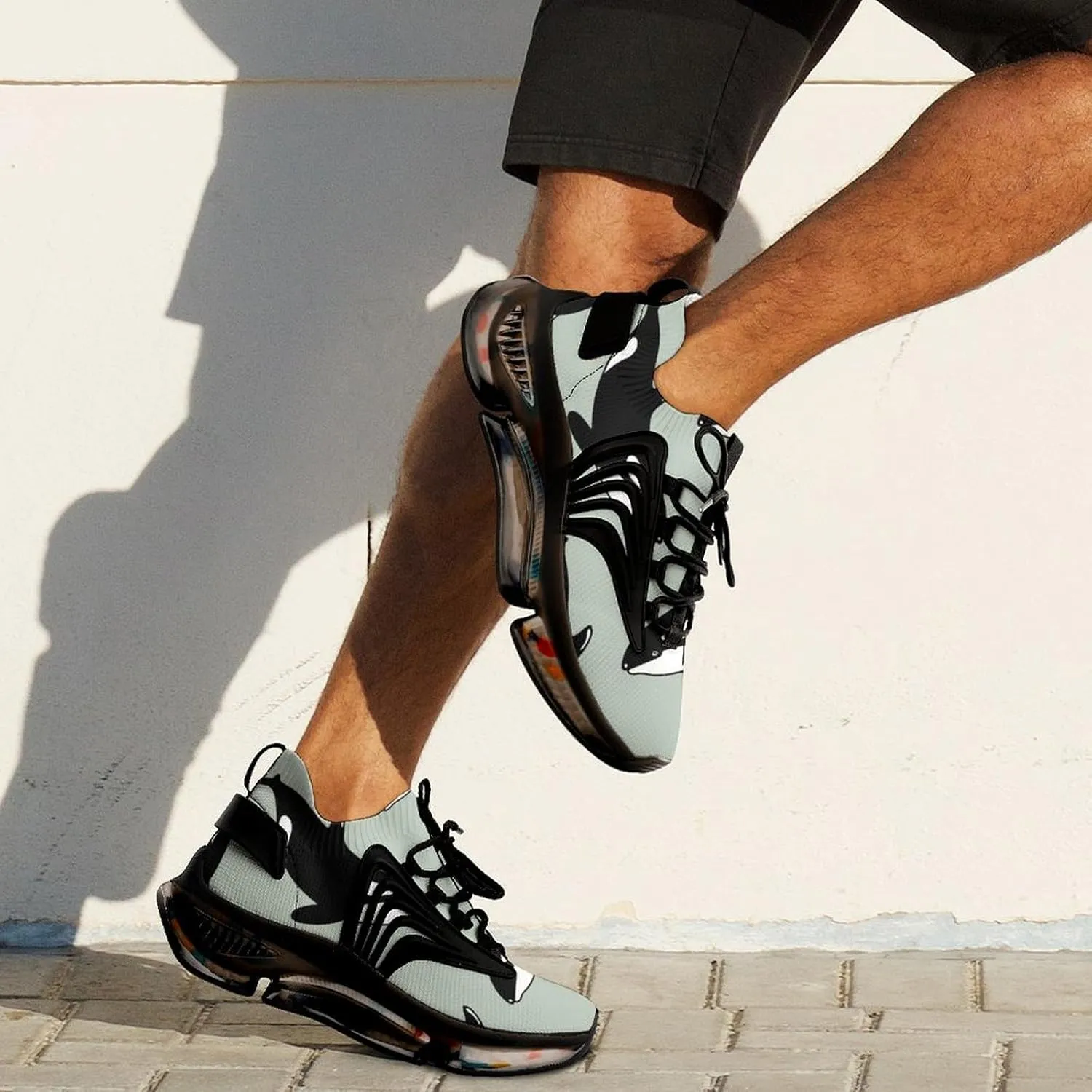 Killer Whales Walking Shoes for Men Lightweight Tennis Fashion Elastic Sports Shoes Cushion Basketball Shoes