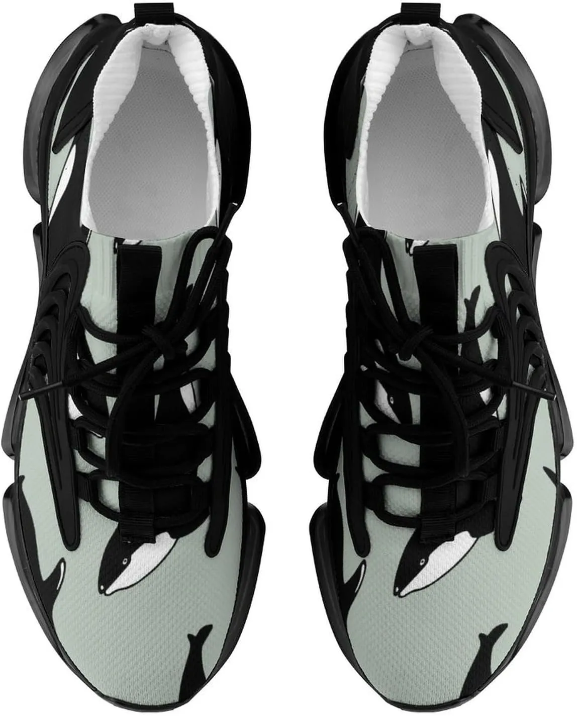 Killer Whales Walking Shoes for Men Lightweight Tennis Fashion Elastic Sports Shoes Cushion Basketball Shoes