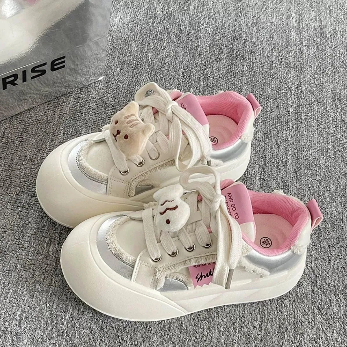 Kitten Chunky Sneakers for Women & Girls Cute Y2K Platform Walking Shoes with Socks & Accessories