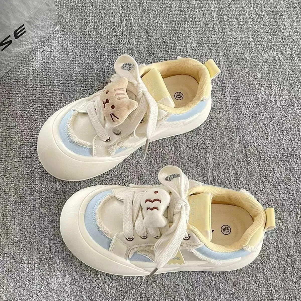 Kitten Chunky Sneakers for Women & Girls Cute Y2K Platform Walking Shoes with Socks & Accessories