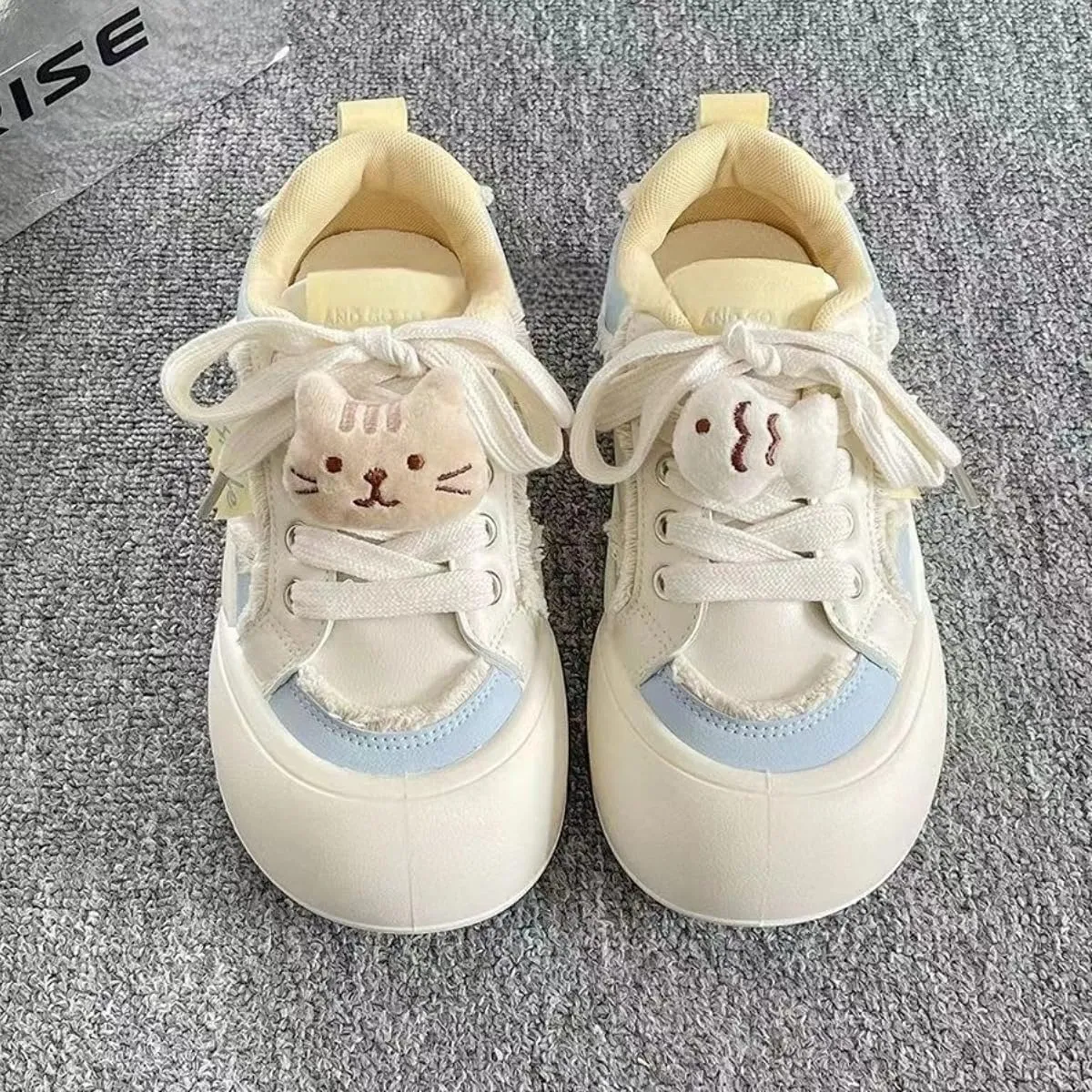 Kitten Chunky Sneakers for Women & Girls Cute Y2K Platform Walking Shoes with Socks & Accessories