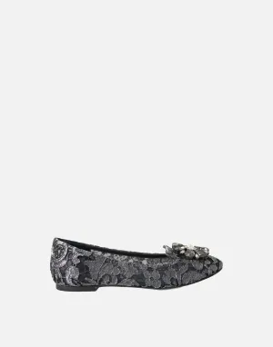 Lace Crystal Ballet Flats