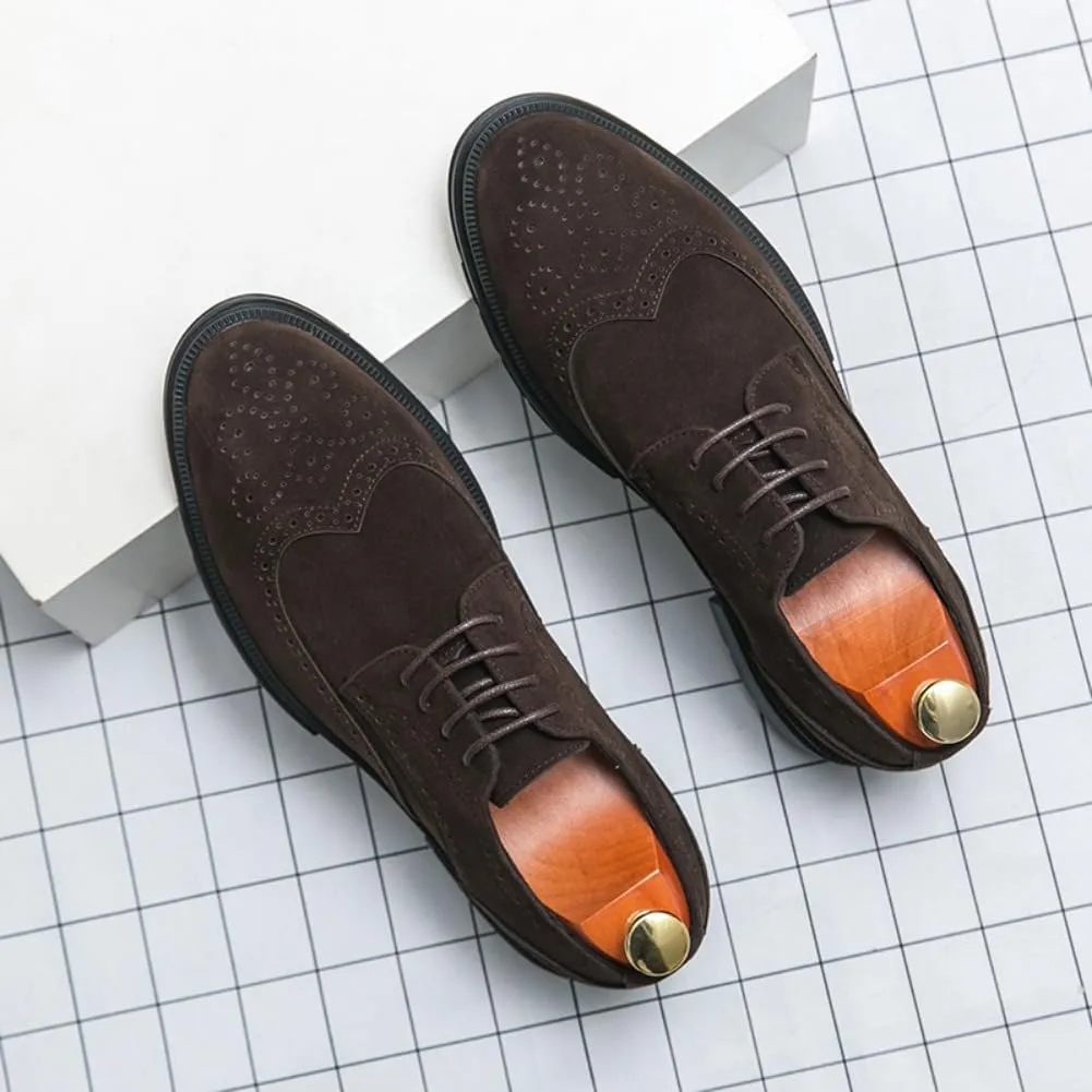 Leather Loafers for Men Suede Upper Fashion Outdoor Breathable Block Shoes Tenis para Hombre Designer Slip-on Shoes