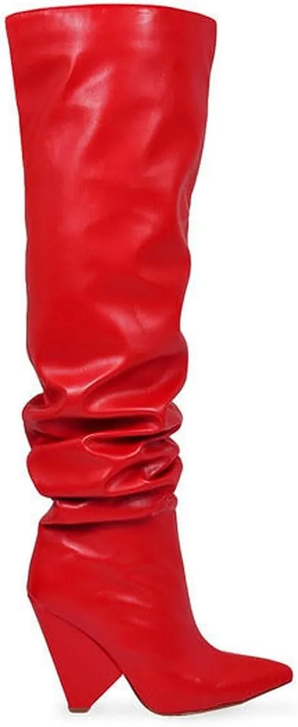 Liliana Women's Over The Knee Thigh High Wedge Heel Boots