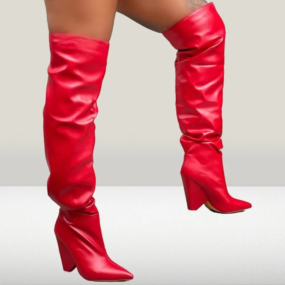 Liliana Women's Over The Knee Thigh High Wedge Heel Boots