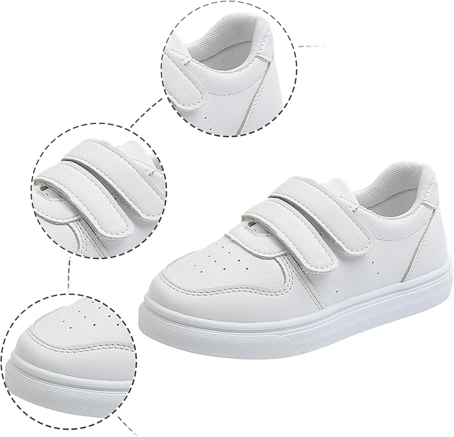 Little Girl Sneakers Toddler Boys Lightweight Breathable Slip on Tennis Shoes Flat Bottom Thick Sole Walking Shoes
