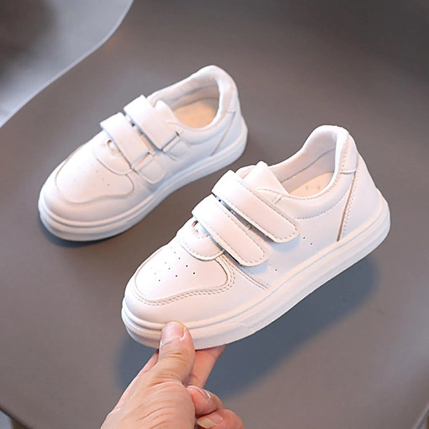 Little Girl Sneakers Toddler Boys Lightweight Breathable Slip on Tennis Shoes Flat Bottom Thick Sole Walking Shoes