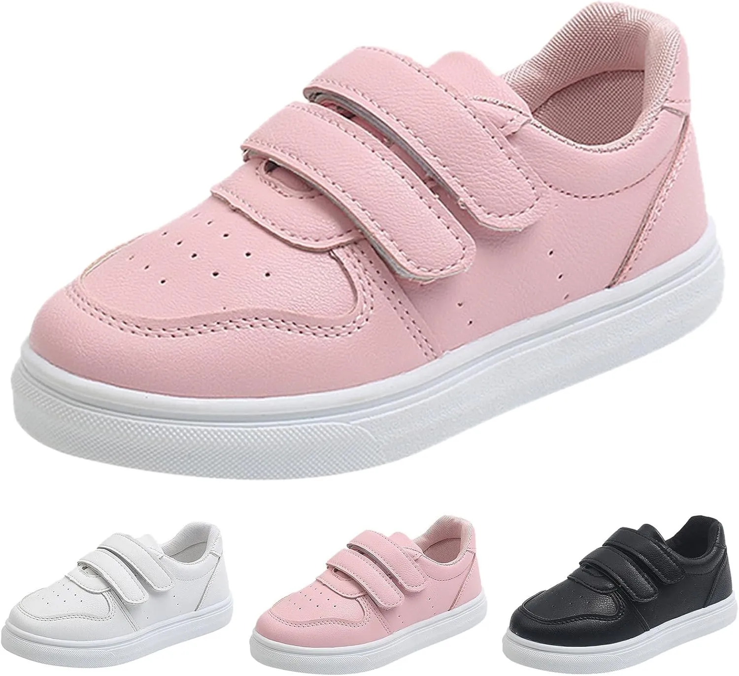 Little Girl Sneakers Toddler Boys Lightweight Breathable Slip on Tennis Shoes Flat Bottom Thick Sole Walking Shoes
