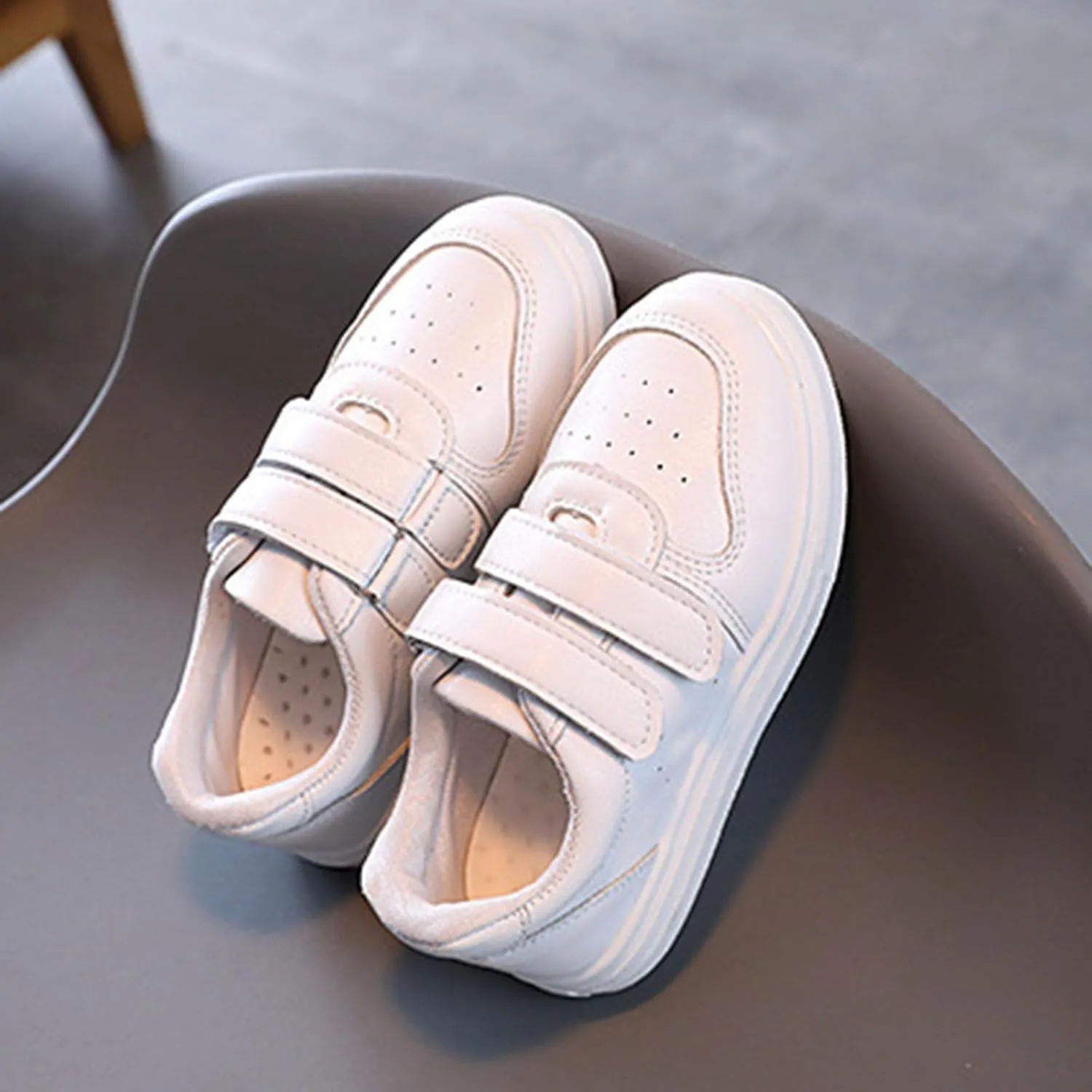 Little Girl Sneakers Toddler Boys Lightweight Breathable Slip on Tennis Shoes Flat Bottom Thick Sole Walking Shoes
