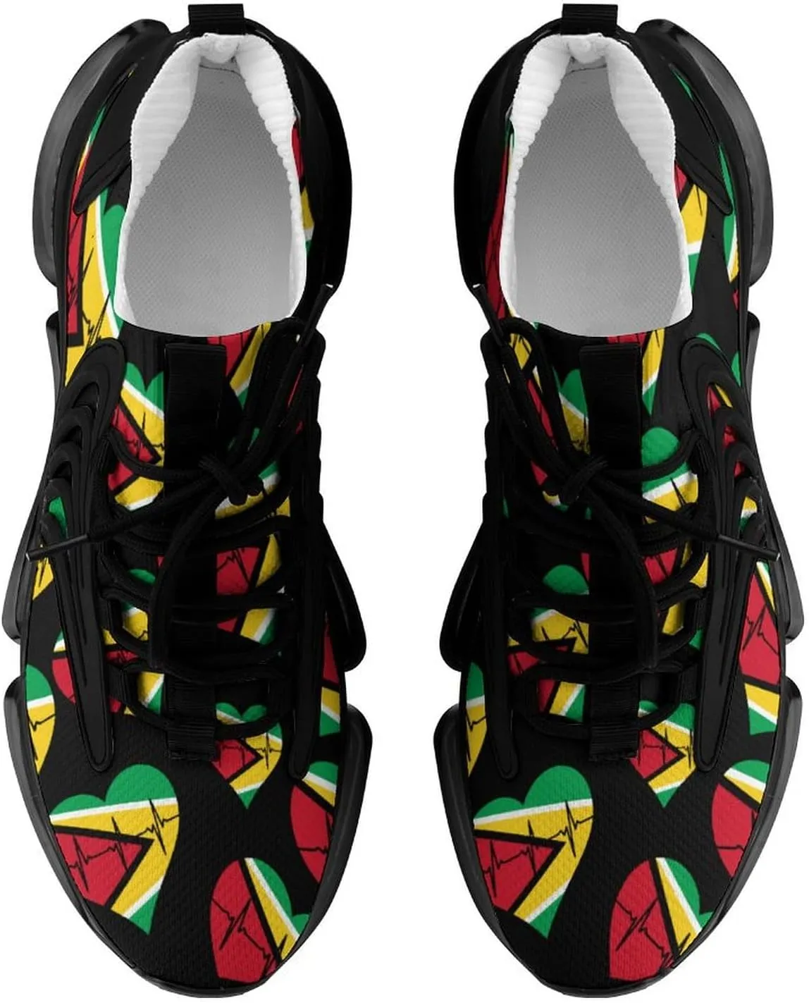Love Guyana Heartbeat Walking Shoes for Men Lightweight Tennis Fashion Elastic Sports Shoes Cushion Basketball Shoes