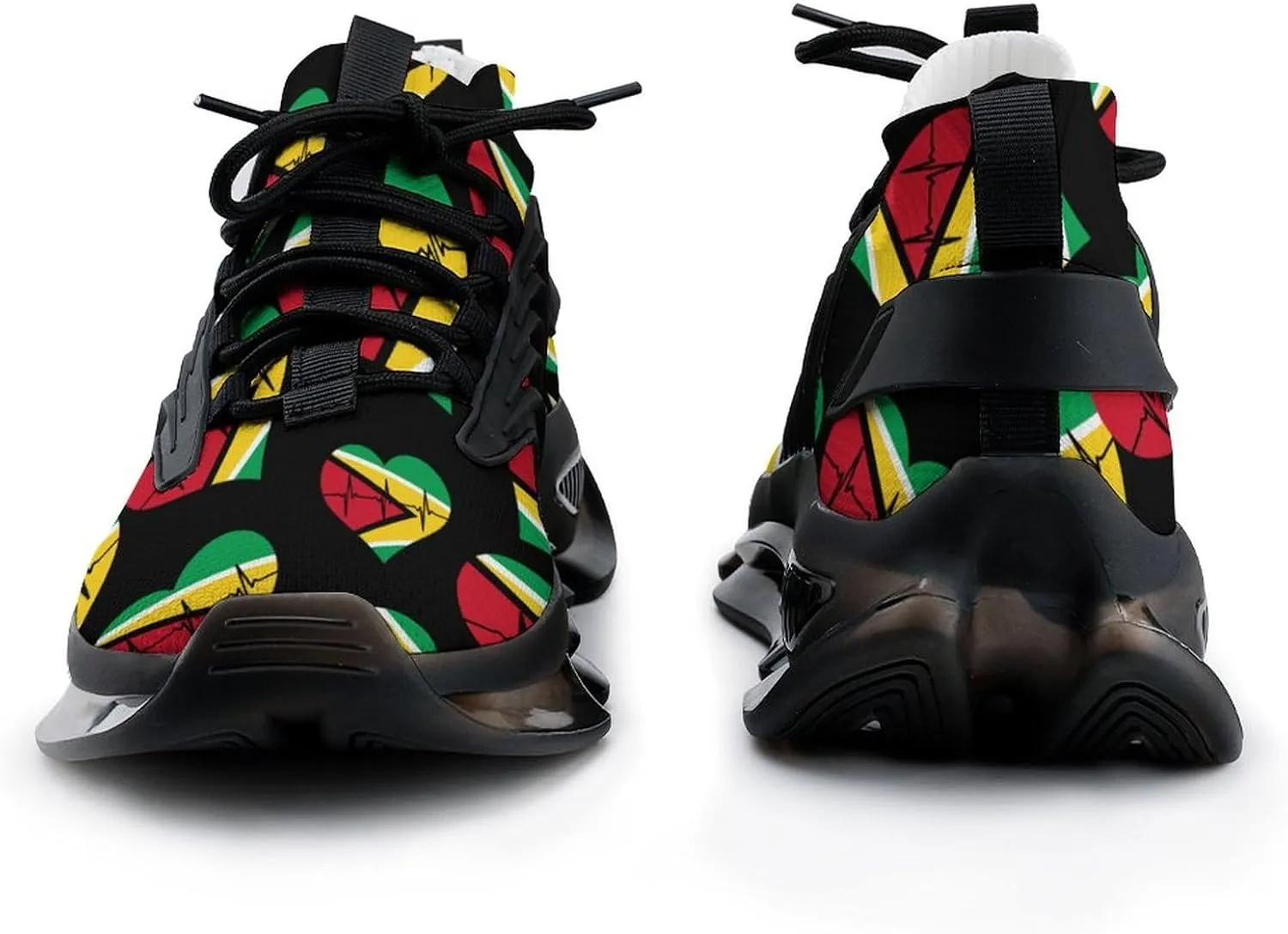 Love Guyana Heartbeat Walking Shoes for Men Lightweight Tennis Fashion Elastic Sports Shoes Cushion Basketball Shoes
