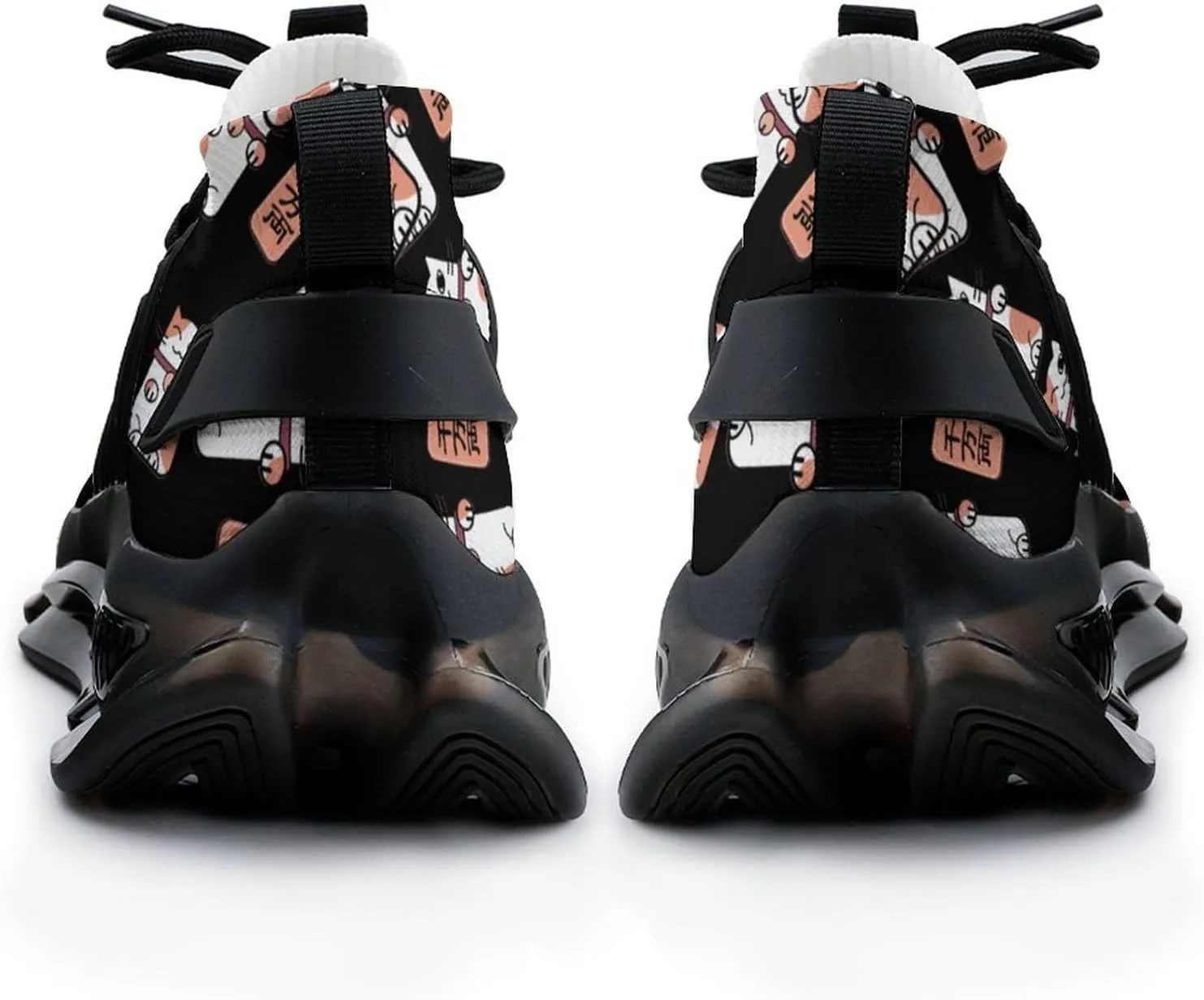 Lucky Cat Walking Shoes for Men Lightweight Tennis Fashion Elastic Sports Shoes Cushion Basketball Shoes